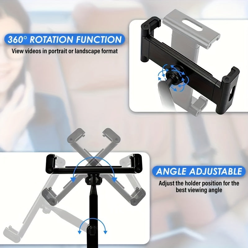 Car rear headrest tablet stand, Car Trip Essential Compatible with 5-inch to 12 inch tablets/ iPad/ iPhone/ Tab/ Fire HD/ Switch, etc. 9 inch equipment