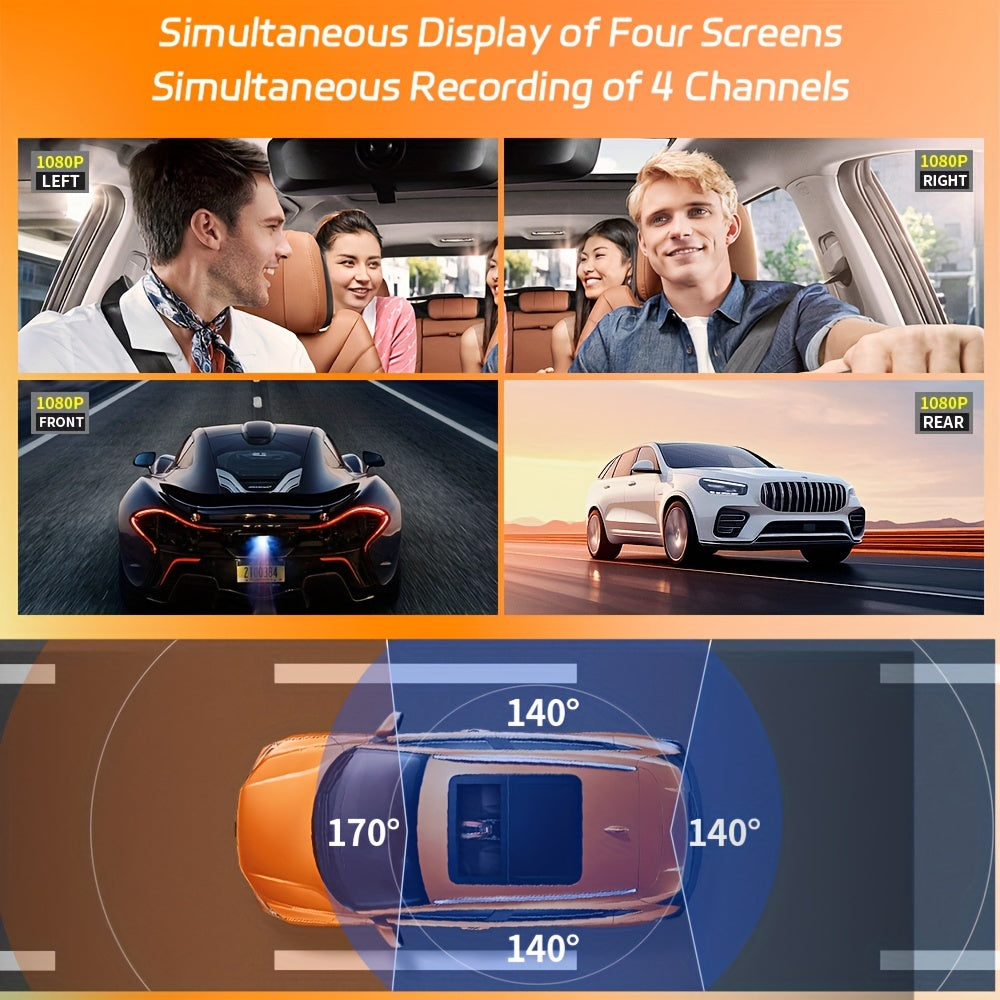 Dash Cam Car Black Box Dashcams for Cars Free 64GB SD Card with WIFI GPS Night Vision G-Sensor Loop Recording Ultra Wide Angle Front, Back, Left, Right 3.0 Inch IPS Screen No Card/ with 32GB Card/ with 64GB Card Dash Camera