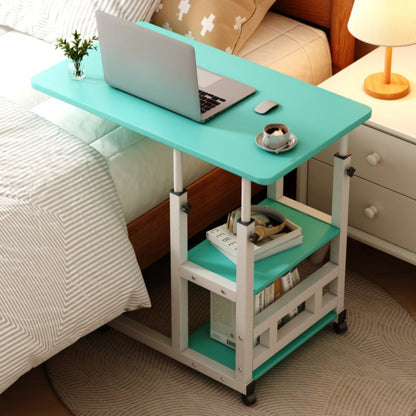 Rolling Overbed Table with Brake Wheels – Adjustable Height Bedside Nursing Dining Table for Elderly & Patients | Lockable Caster Wheels, Over-Bed Card Tray Design, 4 Colors, Practical Gift