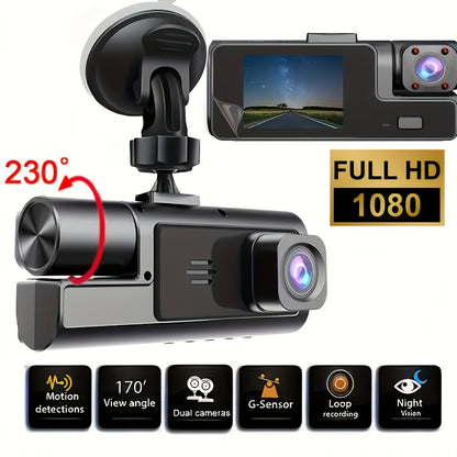 Dash Cam 1080P Dual & Triple Lens with IR Night Vision, 170° Wide Angle Car DVR Camera, WiFi, Loop Recording, G-Sensor, 24H Parking Mode, 2-Inch IPS Screen, 16GB/32GB TF Card, Car Dashboard Camera