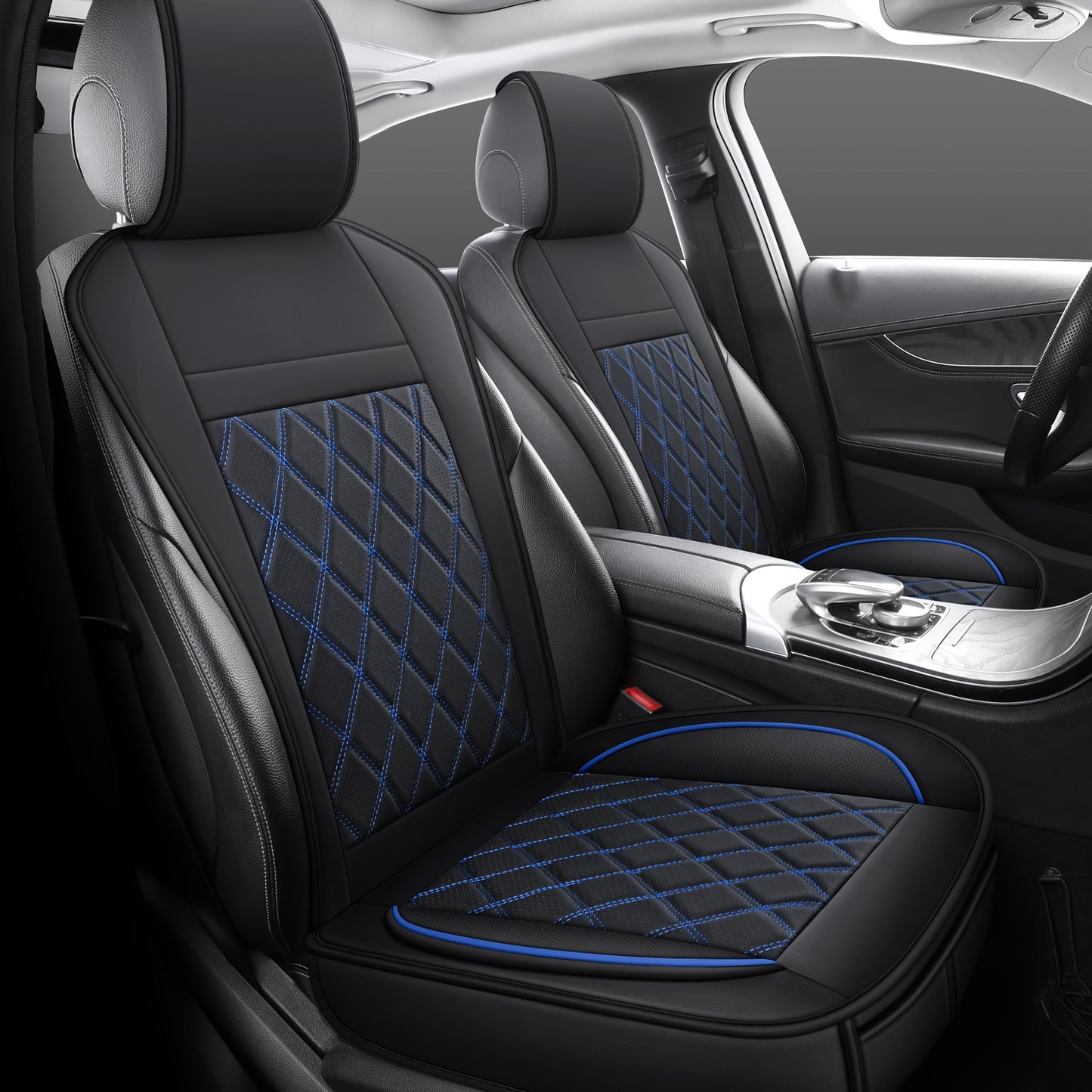 Car Seat Covers Front Pair – Universal Fit Bucket Seat Protector, Anti-Slip Full Surround High-Back Design, 15 Colors, Fits Cars SUVs Trucks