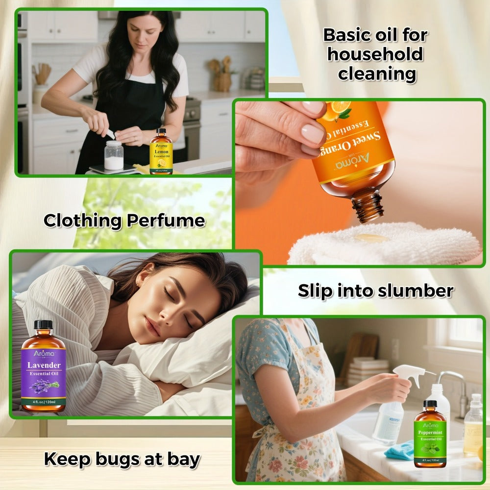 Lavender Essential Oil 4oz – Pure Aromatherapy Oil for Diffuser, Candle, Humidifier & Massage | Also in Eucalyptus, Frankincense, Peppermint, Lemon & More