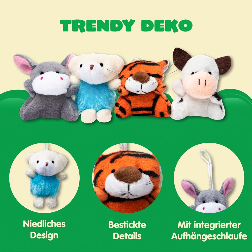 36 Pack Mini Stuffed Animals Bulk — 3 Inch Animal Plush Toys with Keychain 36 Unique Designs, Party Favors for Kids Birthday Carnival Prizes Pinata Fillers Goody Bag Stuffers Classroom Rewards
