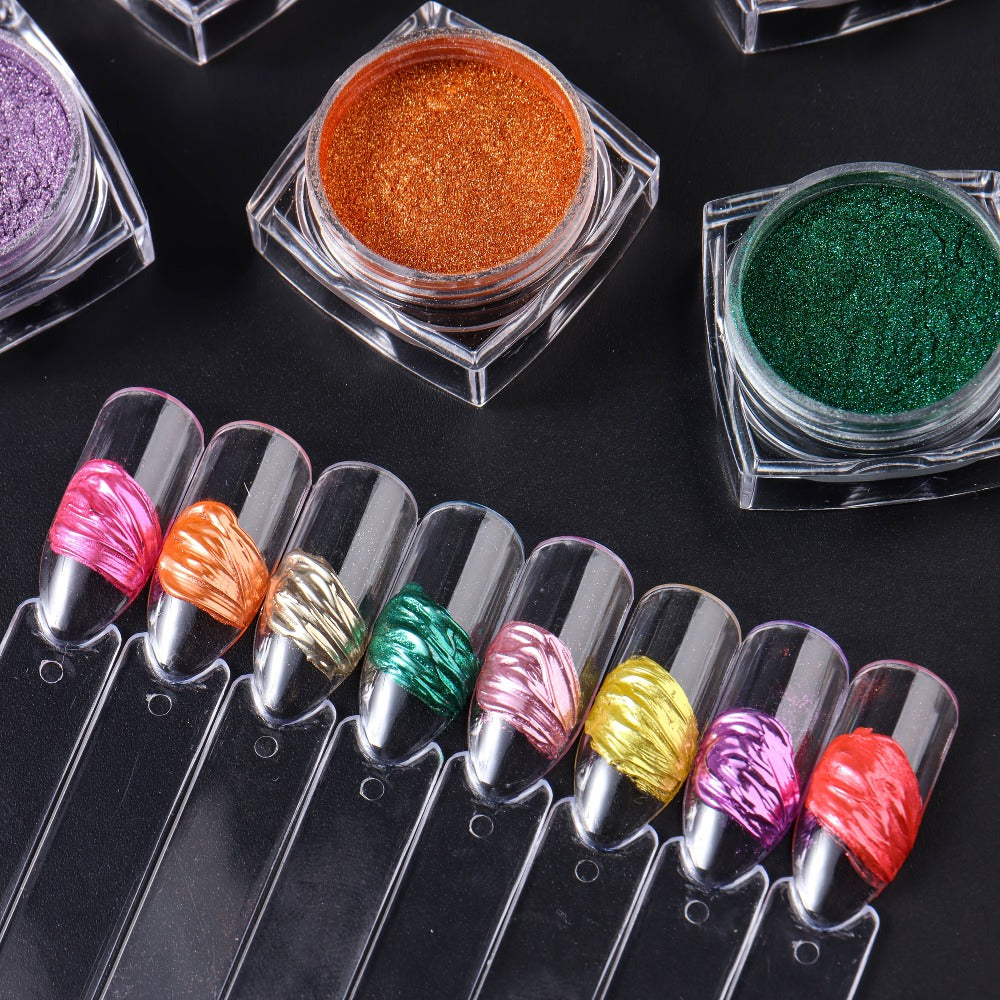 Chrome Holographic Nail Powder Set 36 Colors – Mirror Chrome Glitter Pigment Dust Kit for Gel Nails Acrylic Manicure DIY Nail Art Decoration