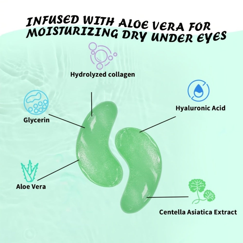 Under Eye Patches 25 Pairs – Aloe Vera & Collagen Eye Mask for Dark Circles, Puffiness & Deep Hydration, Hyaluronic Acid, Plant Extracts, Sulfate-Free, All Skin Types, Daily Skincare for Women & Men