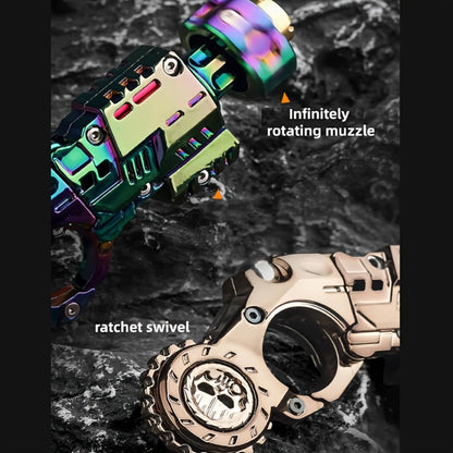 Metal Fidget Gun EDC Spinner Toy for Adults & Men – Alloy Steel Decompression Finger Spinner with 3 Reusable Shells & 20 Bullets, Cool Stress Relief Desk Toy, Unique Gift, Multicolor or Black