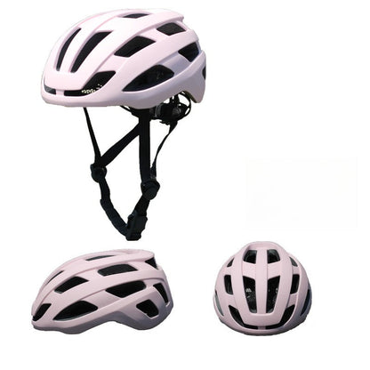 Bike Helmet Breathable with Night Warning Light – Unisex Road & Mountain Cycling Protective Cap | Adjustable Size L (21.26–24”) | Matte Black, Pearl White, Matte Pink