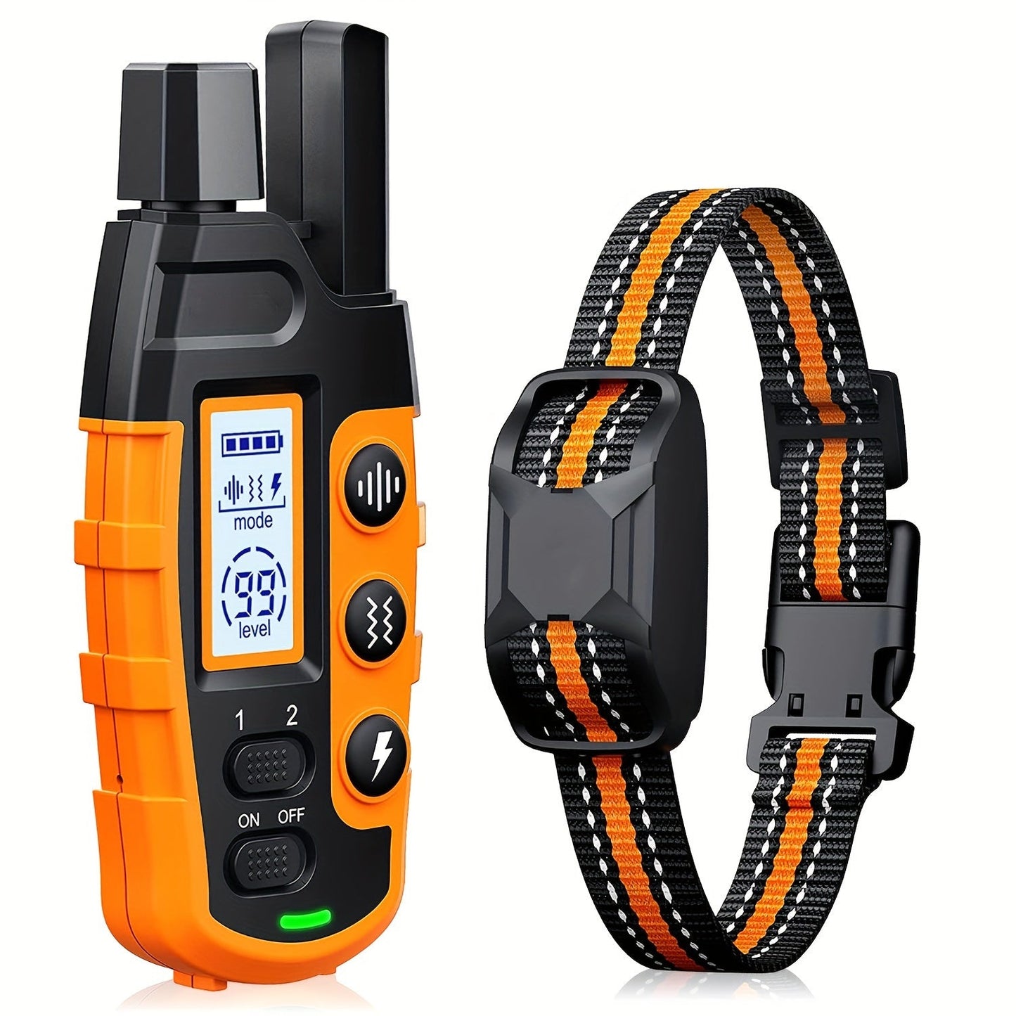 4000ft Dog Training Collar with Remote – 99-Level Static, 16-Level Vibration & 8-Level Beep | Rechargeable E-Collar for Small to Large Dogs 5–150 lbs | Adjustable Nylon Strap | 1 or 2 Collar Options