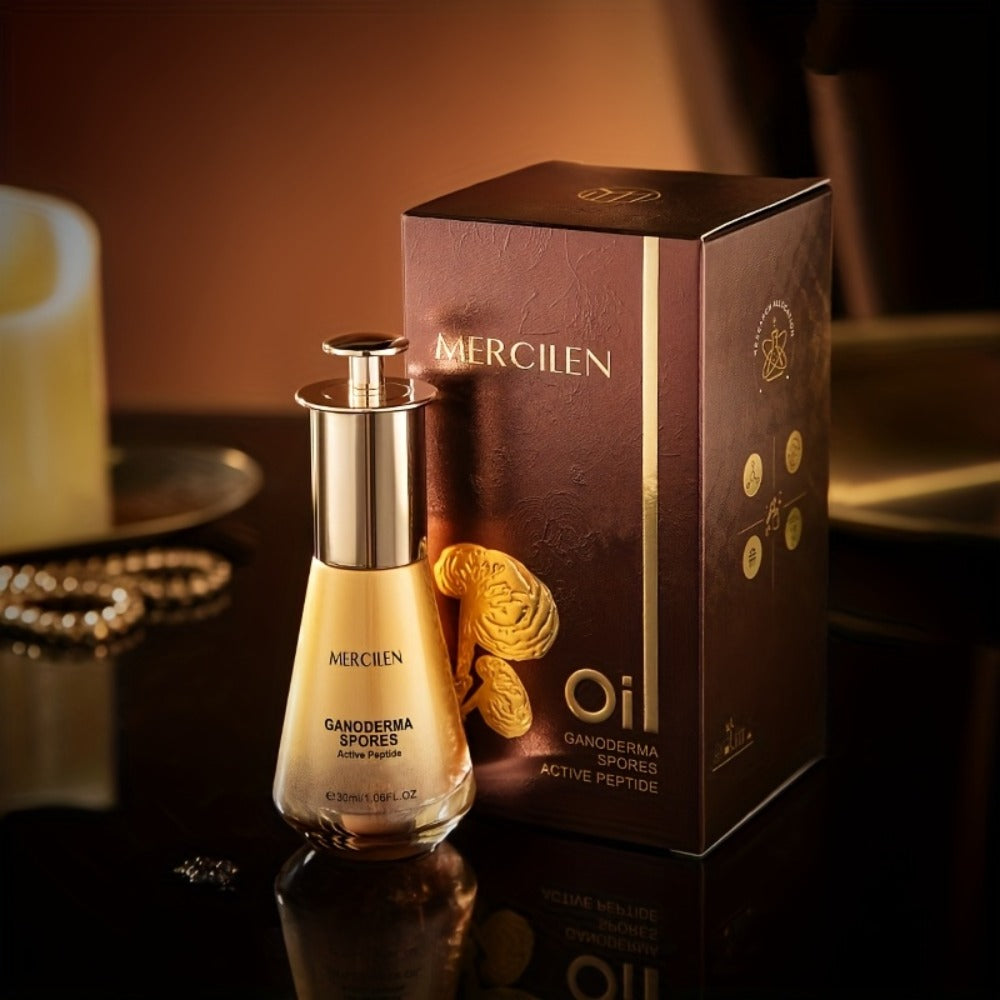 Collagen Peptide Face Oil with Ganoderma Spores & Mushroom Extract — Anti-Aging Firming Brightening Serum Oil for Radiant Youthful Skin All Skin Types