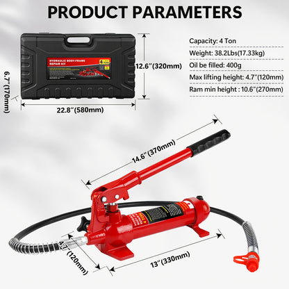 4-Ton 10-Ton 20-Ton Split Hydraulic Automotive Sheet Metal Jack, Split Hollow Dent Repair and Straightening Horizontal Vertical Lifting Cup