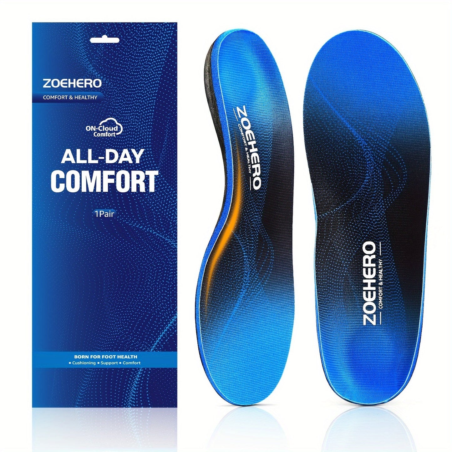 Arch Support Insoles for Men & Women – Heavy Duty Shoe Inserts for Flat Feet, Shock Absorption, Plantar Fasciitis Relief, Work Boots, Hiking & Standing All Day