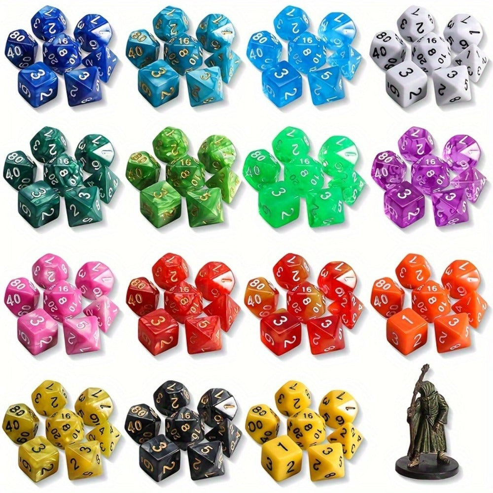 Polyhedral Dice Set 105 Pieces 15 Sets of 7 – D4 D6 D8 D10 D12 D20 in 15 Vibrant Colors with Large Drawstring Bag, for Dungeons & Dragons DND RPG MTG Pathfinder Tabletop Games, Dungeon Master Gift