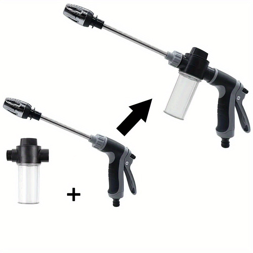 High Pressure Car Wash Gun with Long Extension Rod – Adjustable Spray Nozzle, Leak-Proof Connector, Fits Garden Hose – Car Truck RV & Garden Cleaning Wand