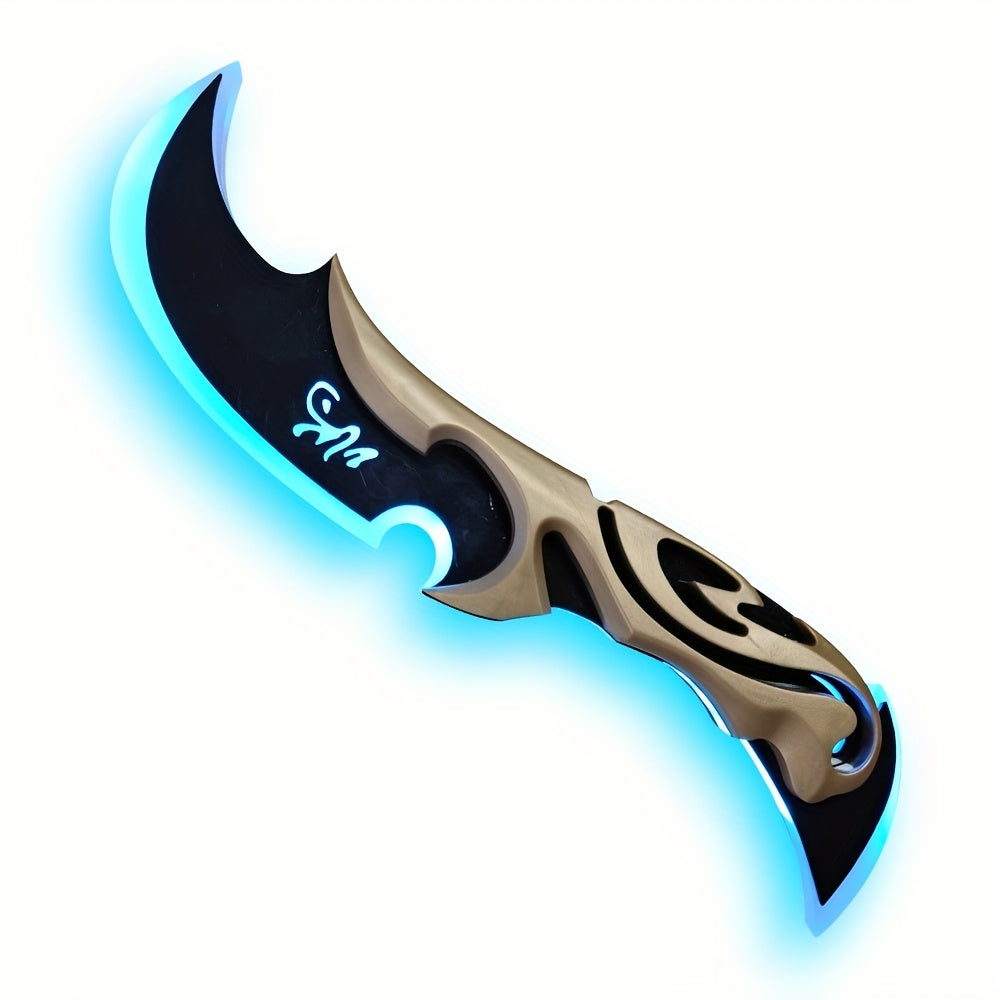 LED Light Up Half Moon Blade Rechargeable Sci-Fi Cosplay Prop 30cm – Halloween Role Play Game Peripheral Model Collection Gift, Multiple Colors