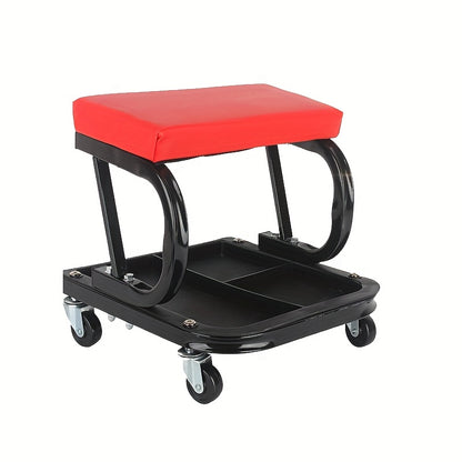 Auto Repair Bench with Roller Moving Tool Tray(Sold Separately), Wheel X Mechanical Climber 3-In-1/2-In-1 Z-Shaped Seat with 500 Pound Capacity, Foldable And Adjustable Rolling Garage Folding, Lying Down, Sitting And Leaning with 6 Wheel Rollers