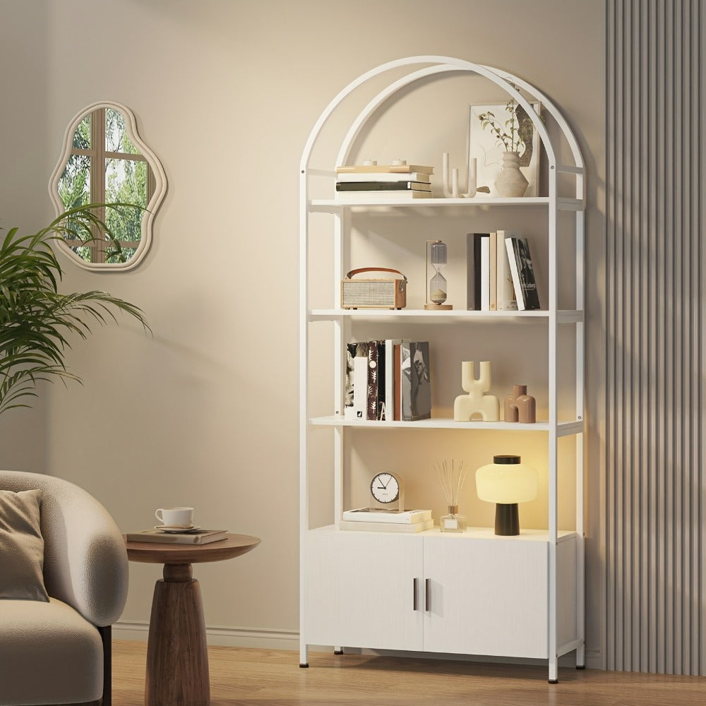 71-Inch Freestanding Bookshelf with Hidden Storage and Multiple Color Options detail image - detail view 13