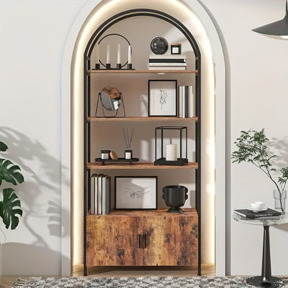 71-Inch Freestanding Bookshelf with Hidden Storage and Multiple Color Options detail image - detail view 3