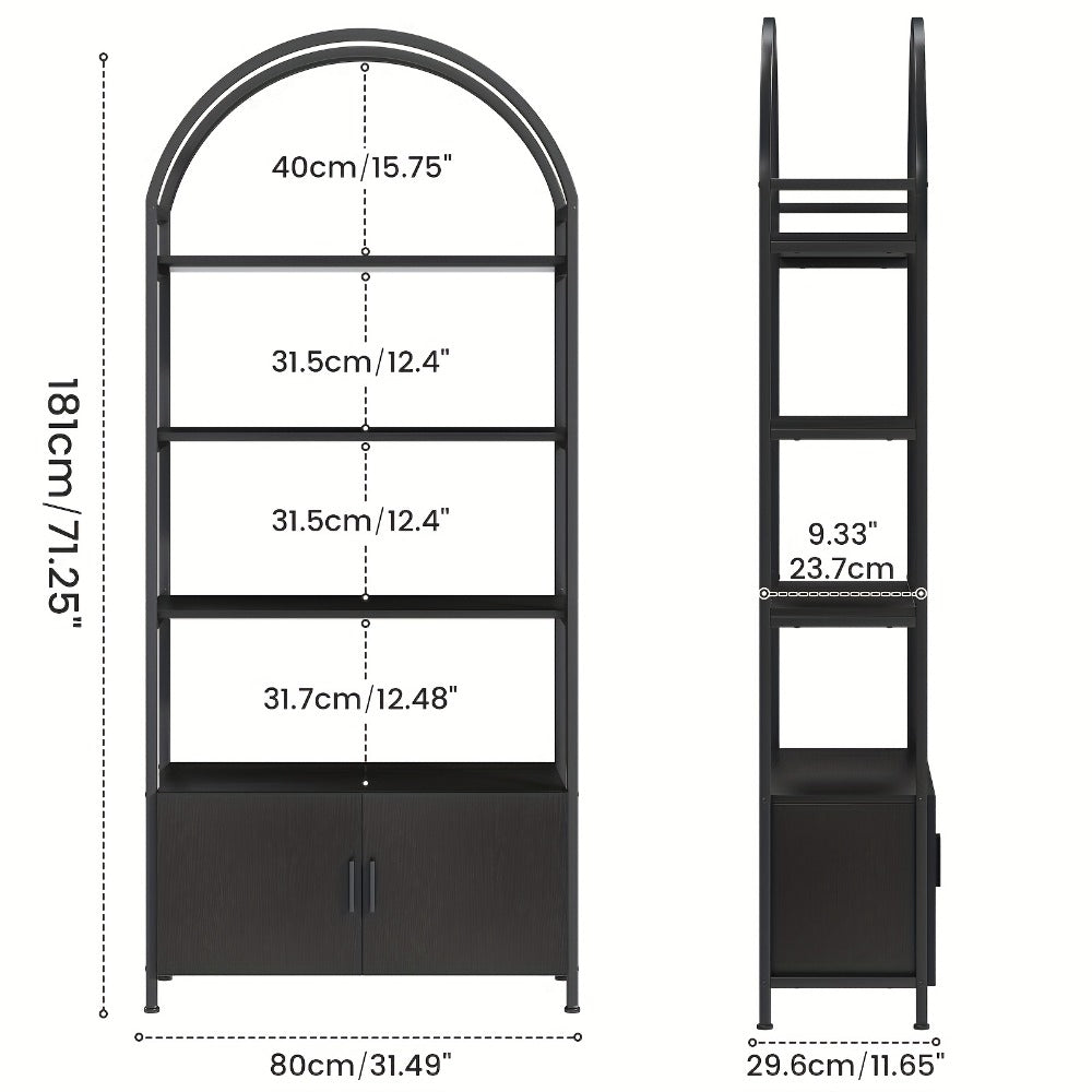 71-Inch Freestanding Bookshelf with Hidden Storage and Multiple Color Options detail image - detail view 4