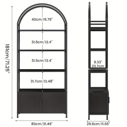 71-Inch Freestanding Bookshelf with Hidden Storage and Multiple Color Options detail image - detail view 4