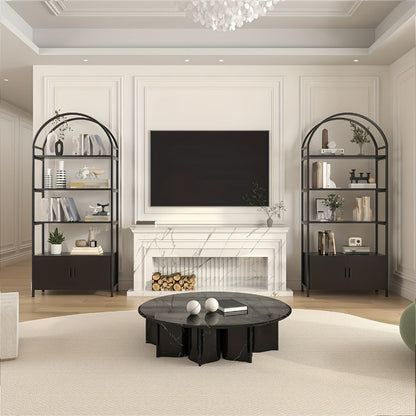 71-Inch Freestanding Bookshelf with Hidden Storage and Multiple Color Options detail image - detail view 6