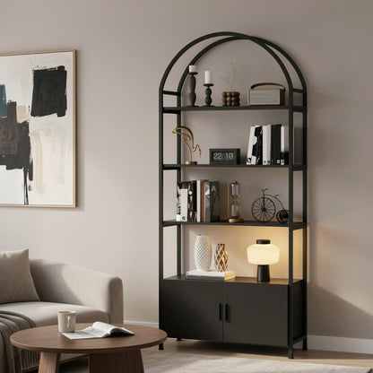 71-Inch Freestanding Bookshelf with Hidden Storage and Multiple Color Options detail image - detail view 9