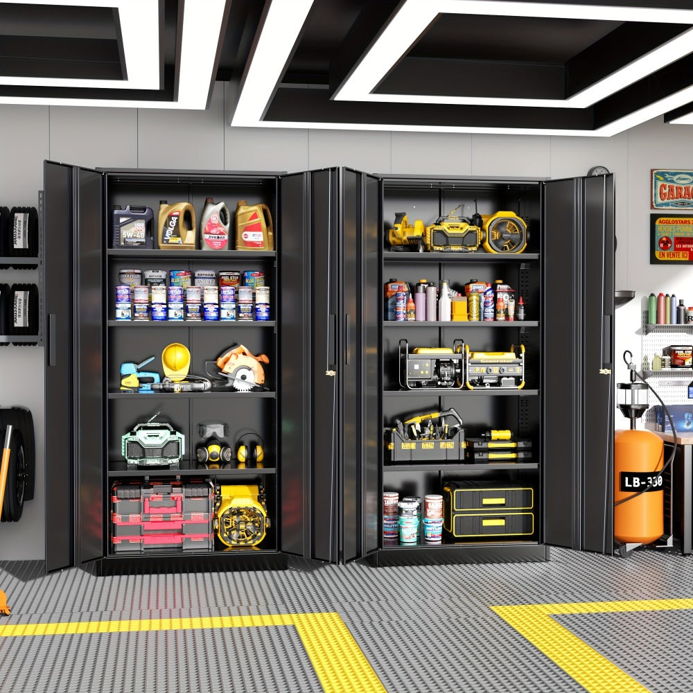 71-Inch Metal Garage Storage Cabinet with Adjustable Shelves detail image - detail view 12