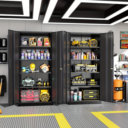 71-Inch Metal Garage Storage Cabinet with Adjustable Shelves detail image - detail view 12
