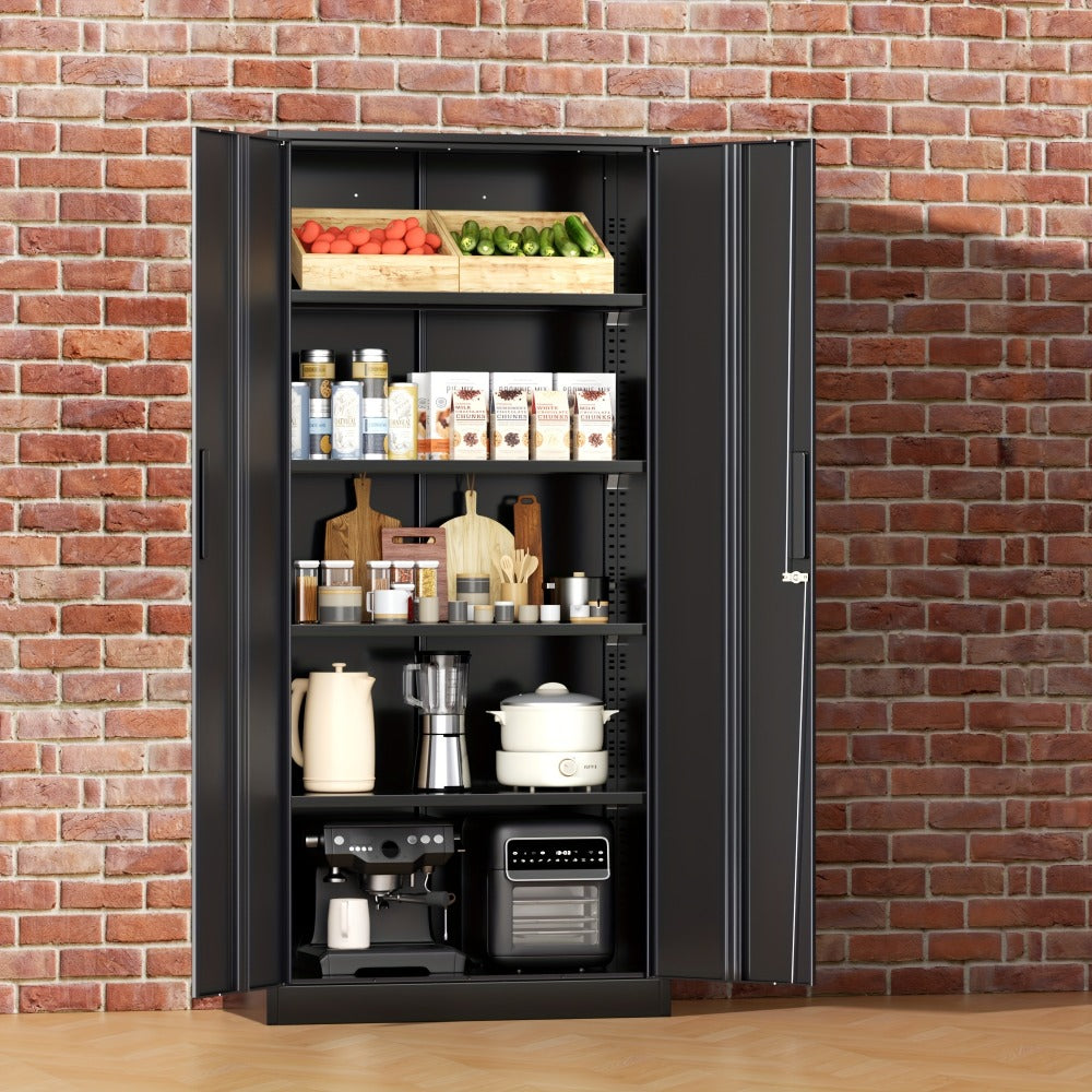 71-Inch Metal Garage Storage Cabinet with Adjustable Shelves detail image - detail view 9