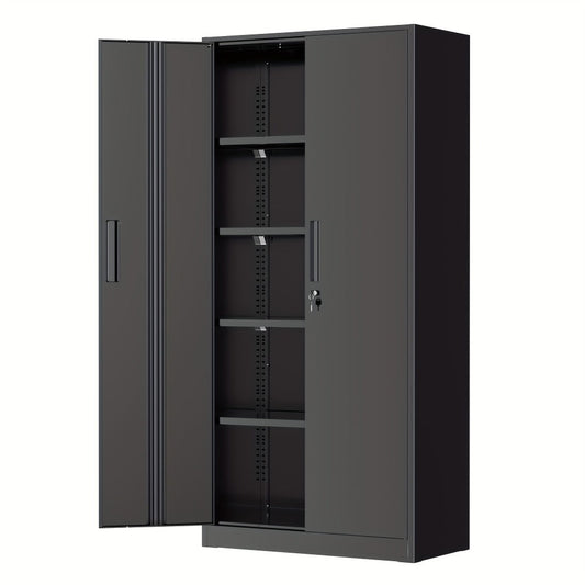 Storage Cabinet, Lockable Metal 71"H with Adjustable Shelves & Locking Doors shown in the main product view