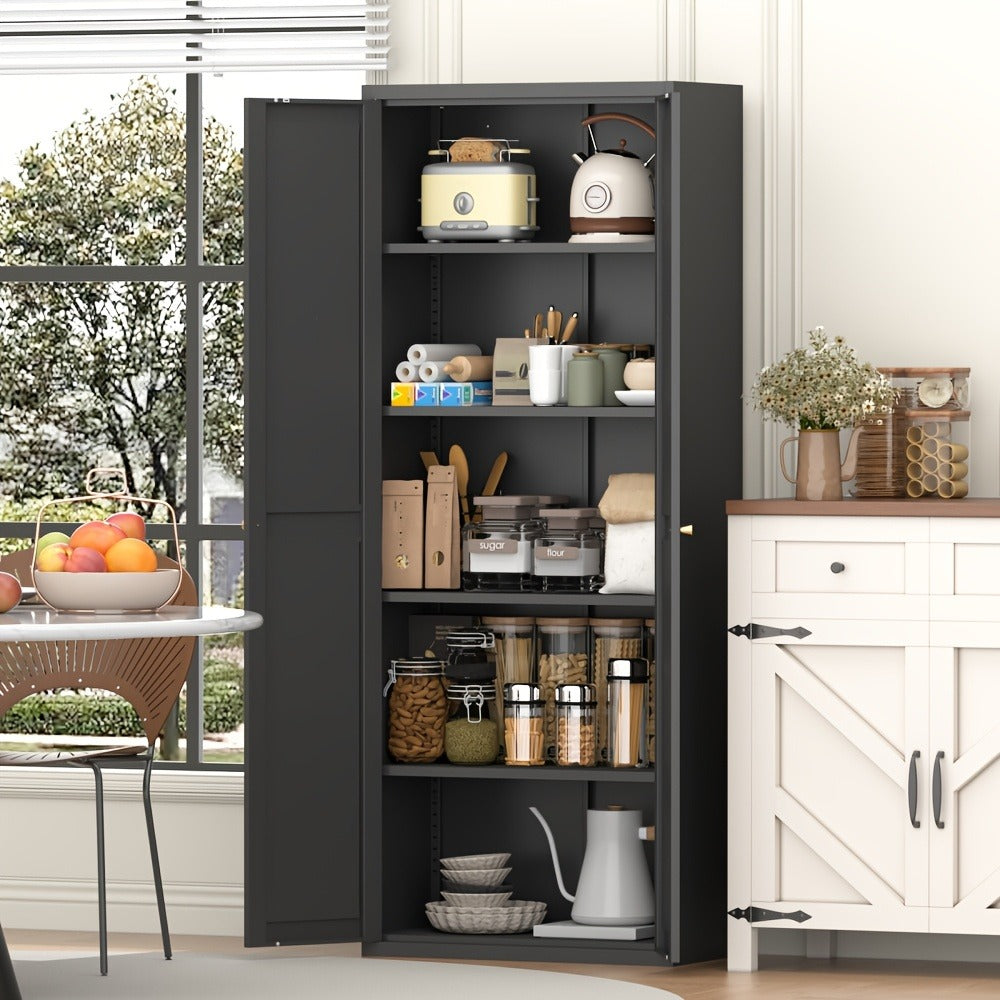 71-Inch Pantry Cabinet with Adjustable Shelves and Multiple Color Options for Kitchen detail image - detail view 6