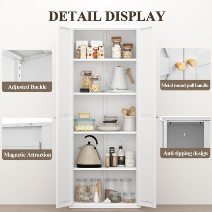 71-Inch Pantry Cabinet with Adjustable Shelves and Multiple Color Options for Kitchen detail image - detail view 9