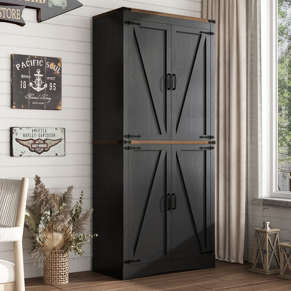 71-Inch Tall Bathroom Storage Cabinet with Adjustable Shelves detail image - detail view 13