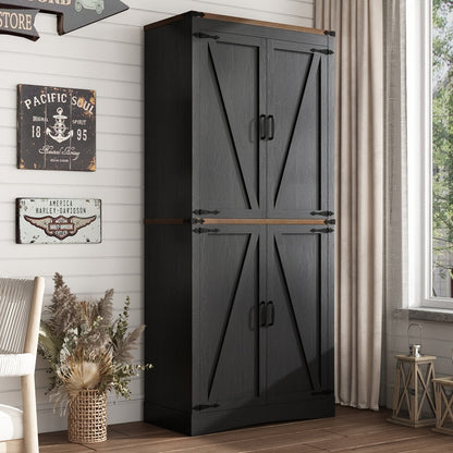 71-Inch Tall Bathroom Storage Cabinet with Adjustable Shelves detail image - detail view 13