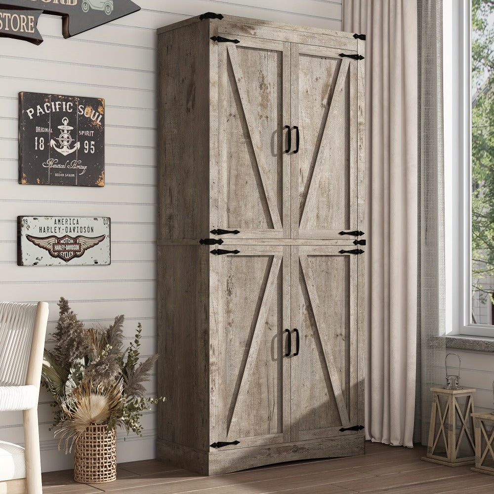 71-Inch Tall Bathroom Storage Cabinet with Adjustable Shelves detail image - detail view 14