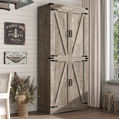 71-Inch Tall Bathroom Storage Cabinet with Adjustable Shelves detail image - detail view 14
