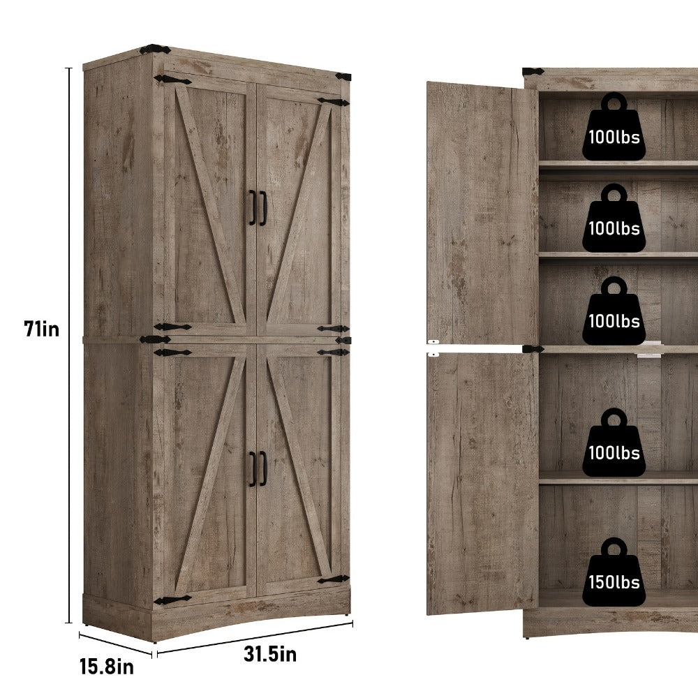 71-Inch Tall Bathroom Storage Cabinet with Adjustable Shelves detail image - detail view 16
