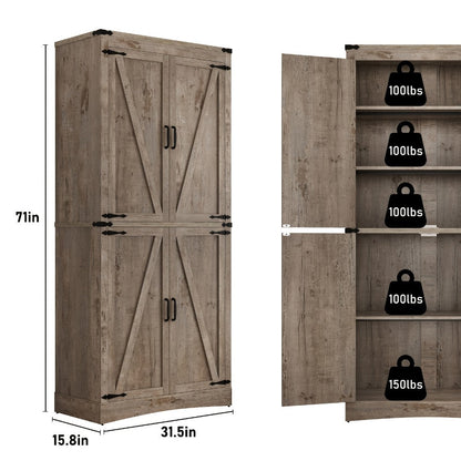 71-Inch Tall Bathroom Storage Cabinet with Adjustable Shelves detail image - detail view 16