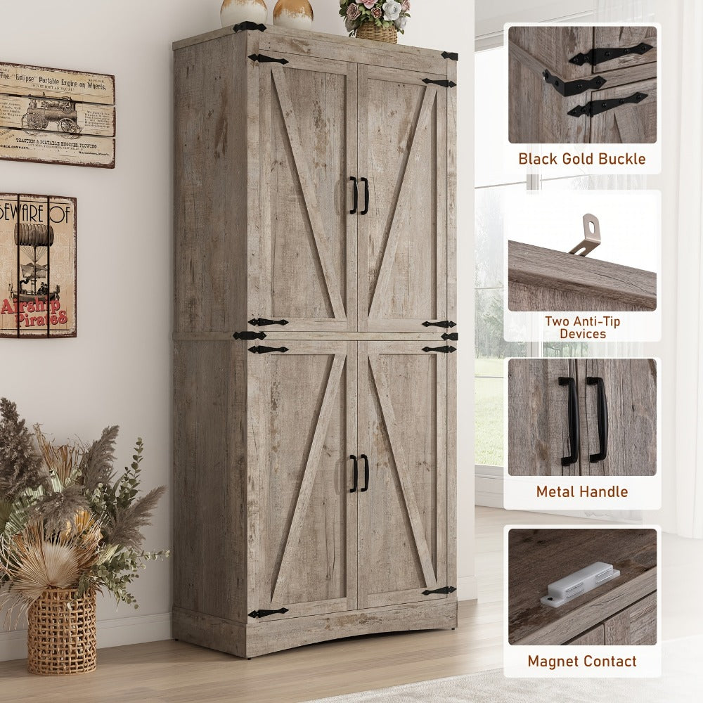 71-Inch Tall Bathroom Storage Cabinet with Adjustable Shelves detail image - detail view 20