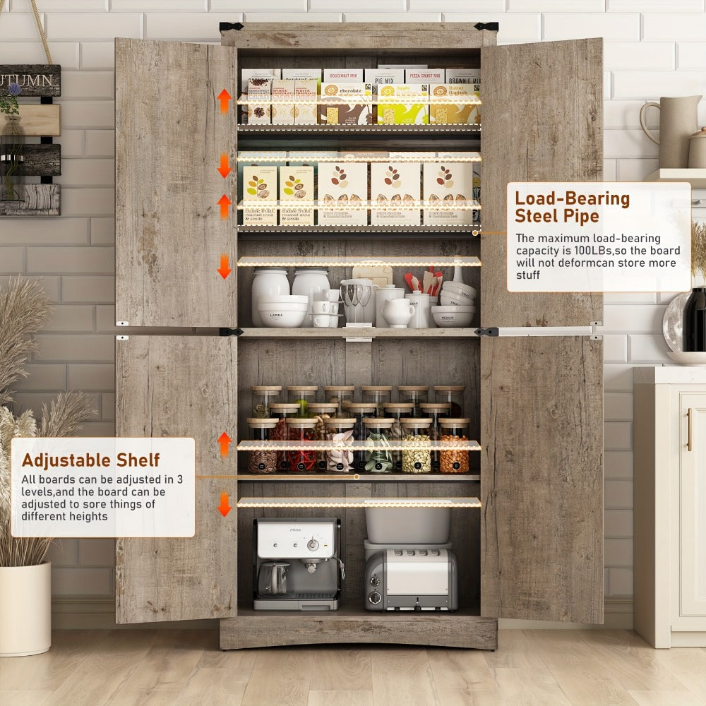 71-Inch Tall Bathroom Storage Cabinet with Adjustable Shelves detail image - detail view 21