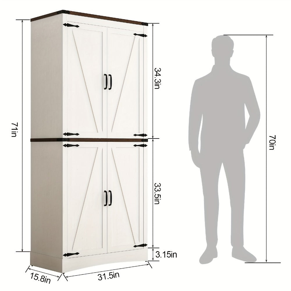 71-Inch Tall Bathroom Storage Cabinet with Adjustable Shelves detail image - detail view 4