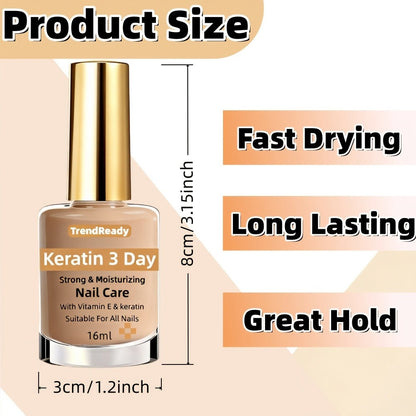 Nail Strengthener 4-in-1 Keratin Protein Hardener for Weak Splitting & Breaking Nails – Fast Dry Alcohol-Free Nail Care Oil Instant & 3-Day Repair Manicure Treatment 2pcs & 4pcs