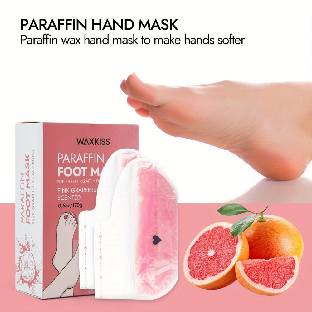 Paraffin Wax Hand & Foot Mask Deep Moisturizing Beauty Treatment – Smooth Soft Skin, Pink Grapefruit & Lavender Scents, Long-Lasting Stone Wax Formula, Home Spa Gift Set for Women