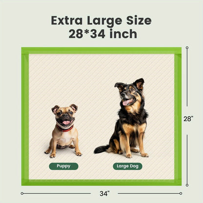 Puppy Pee Pads Jumbo Extra Large for Big Dogs - 6-Layer Heavy Duty Leakproof & Odor Control, Quick-Dry Super Absorbent Training Pads for Housebreaking, Senior Pets & Potty Training - 50 or 100 Pack