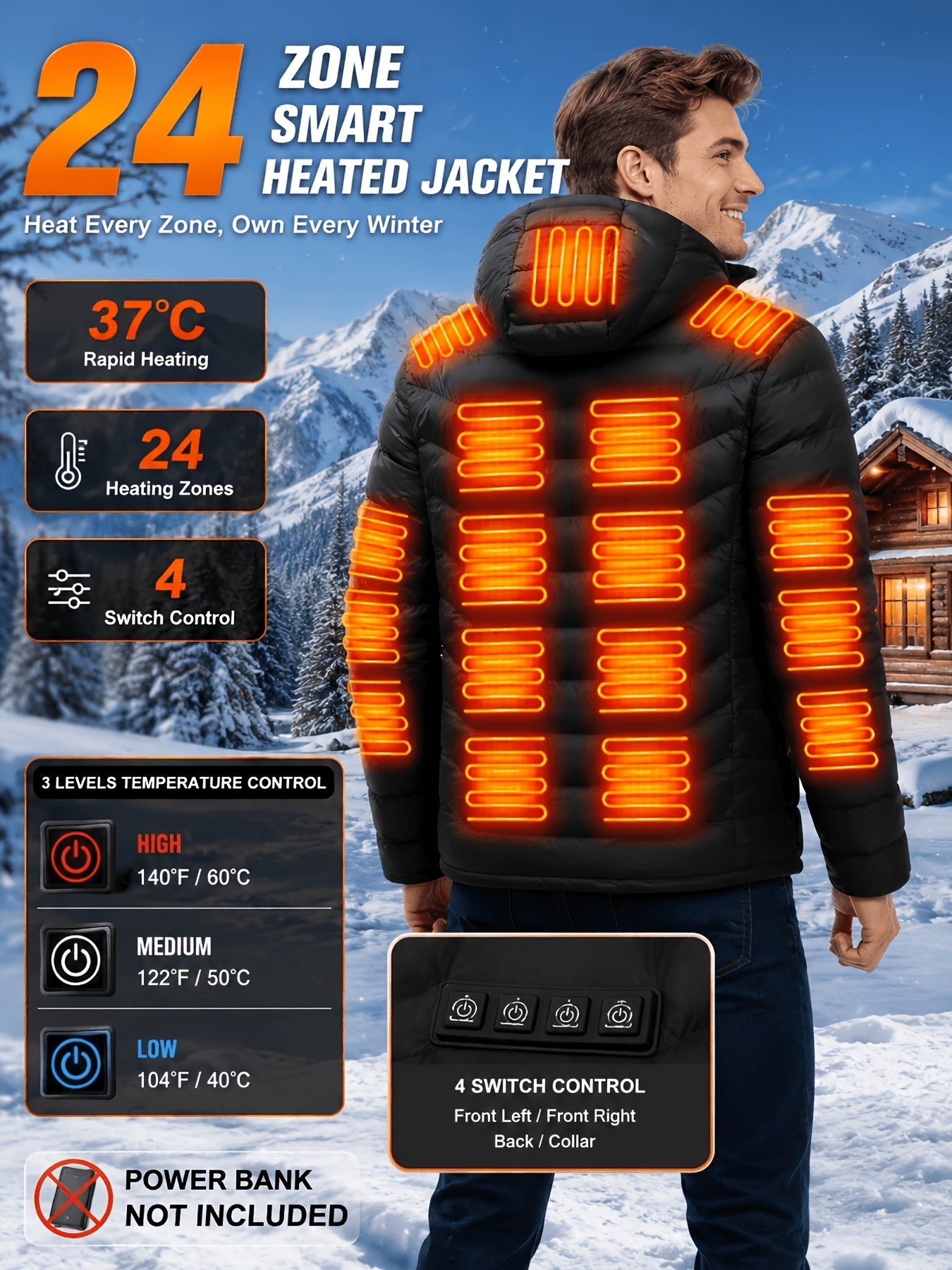 Unisex Heated Pullover Jacket Everyday 861