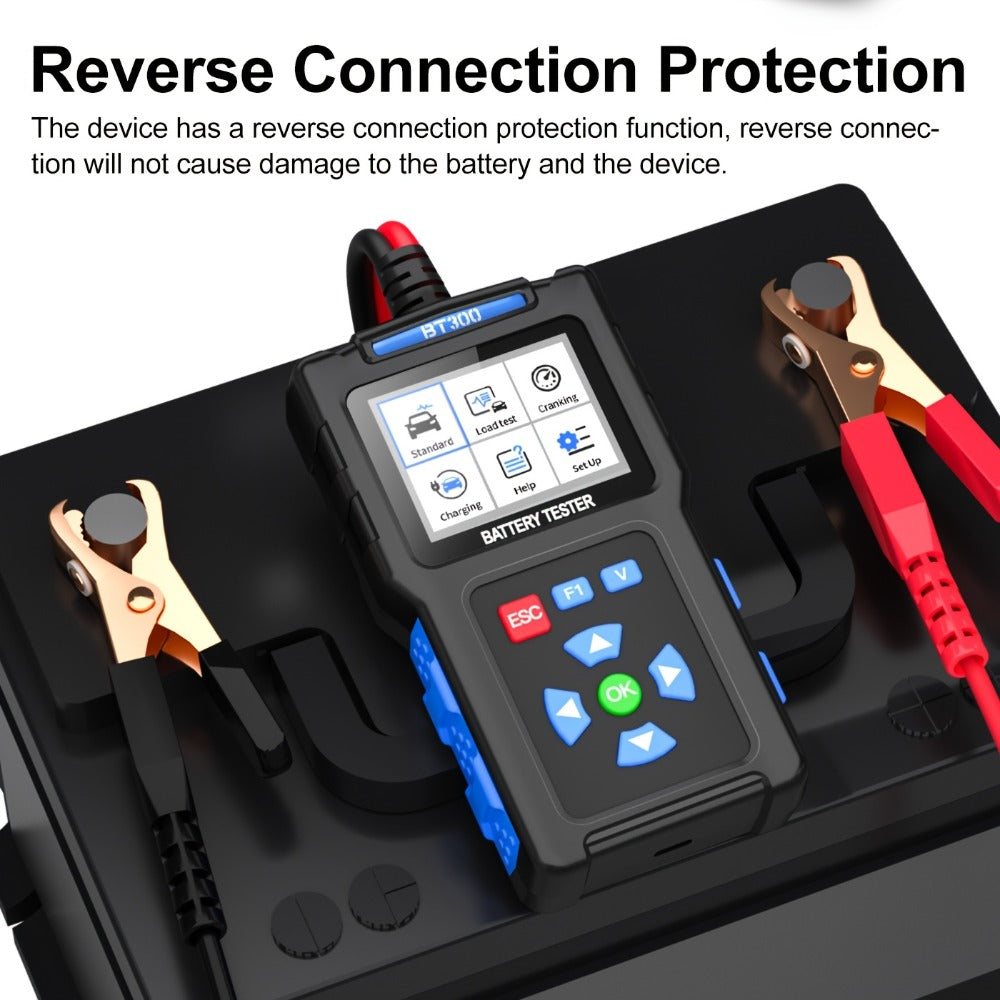 Car Battery Tester 12V 24V 20-2000 CCA Automotive Battery Load Tester and Alternator Tester for AGM GEL Lead-Acid Batteries Multi-Language BT3001