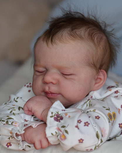 Reborn Baby Doll 19 Inch Full Vinyl Body Lifelike Newborn Girl Doll with Hand-Rooted Hair 3D Painted Skin Clothes Pacifier Bottle Birth Certificate – Perfect Gift for Girls Kids Collectors Birthday Christmas