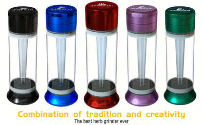 3-in-1 Herb Grinder with Cone Loader & Rolling Machine, Multifunctional Tobacco Grinder Blunt Joint Roller Filling Storage All-in-One with Cleaning Brush, Spice Grinder for Home Use, Black Red Blue