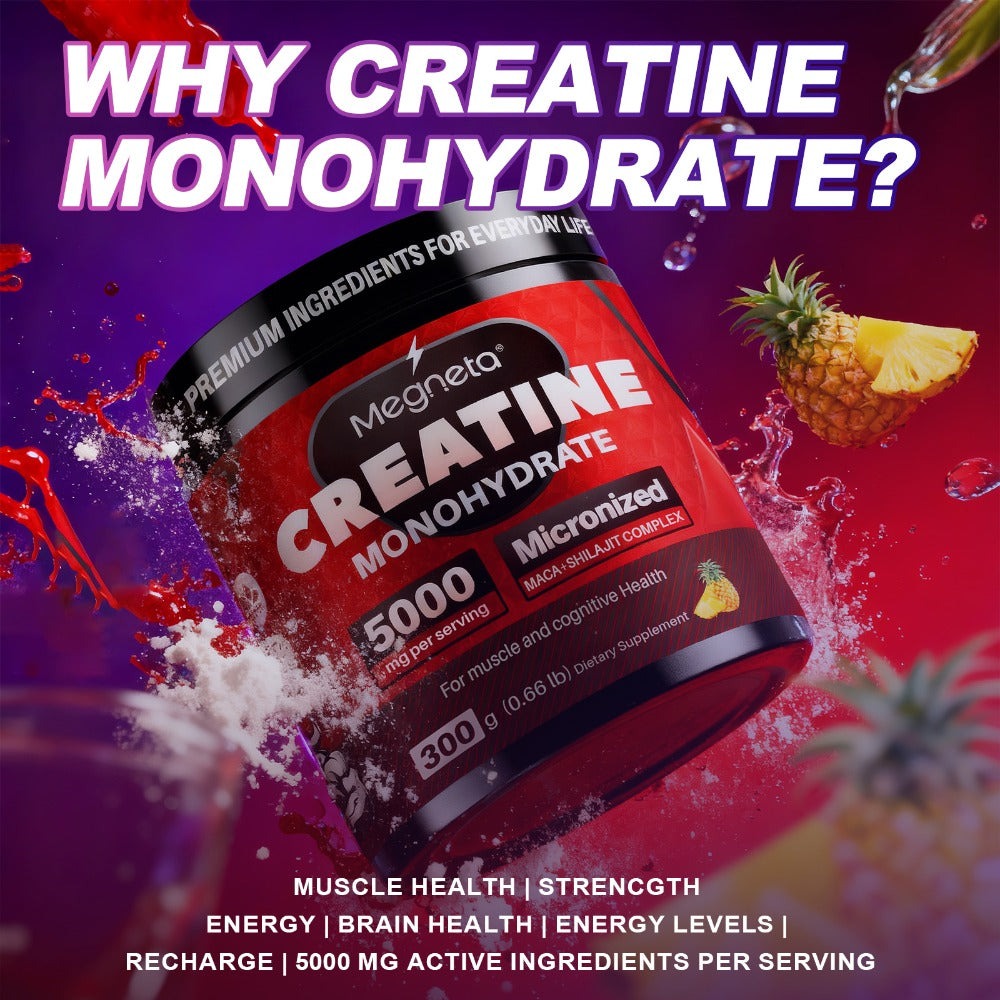 Micronized Creatine Monohydrate Powder 300g — 5000mg Per Serving | 60 Servings | Strength, Power & Focus Formula | No Artificial Sweeteners or Flavors | Pure Unflavored Pre & Post Workout