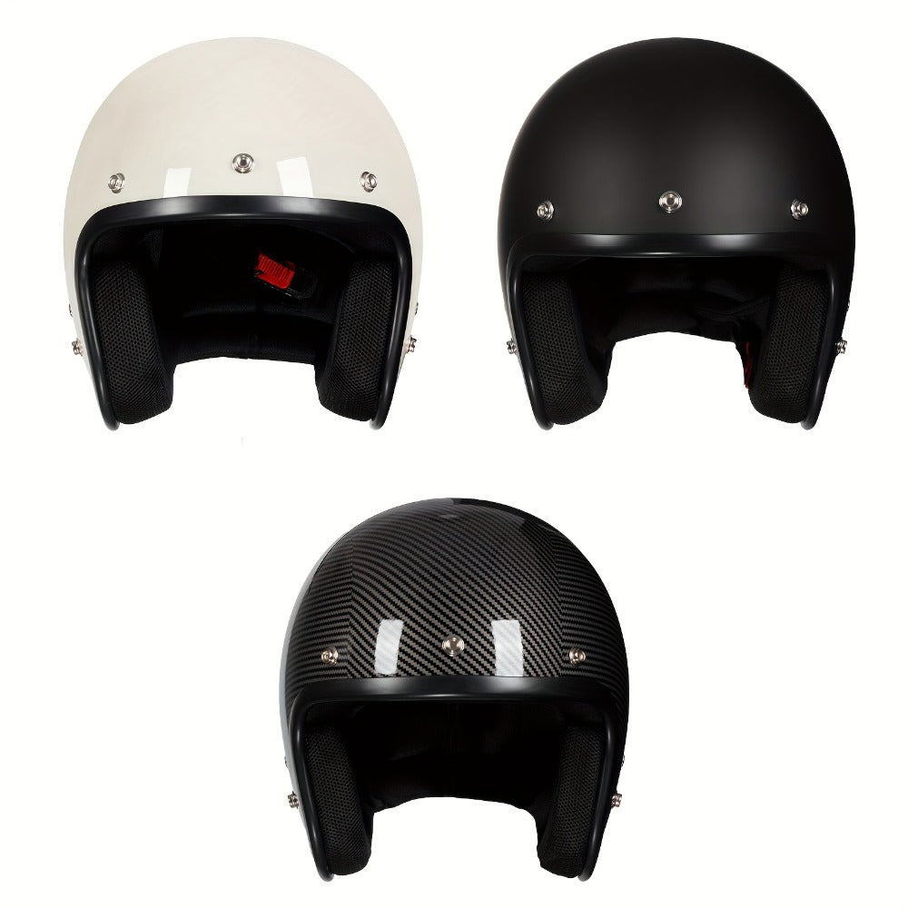 3/4 Open Face Motorcycle Helmet – Wide Field of Vision, Lightweight Shell, Multiple Graphic Styles, Easy-Clean Design, Adult S/M/L/XL