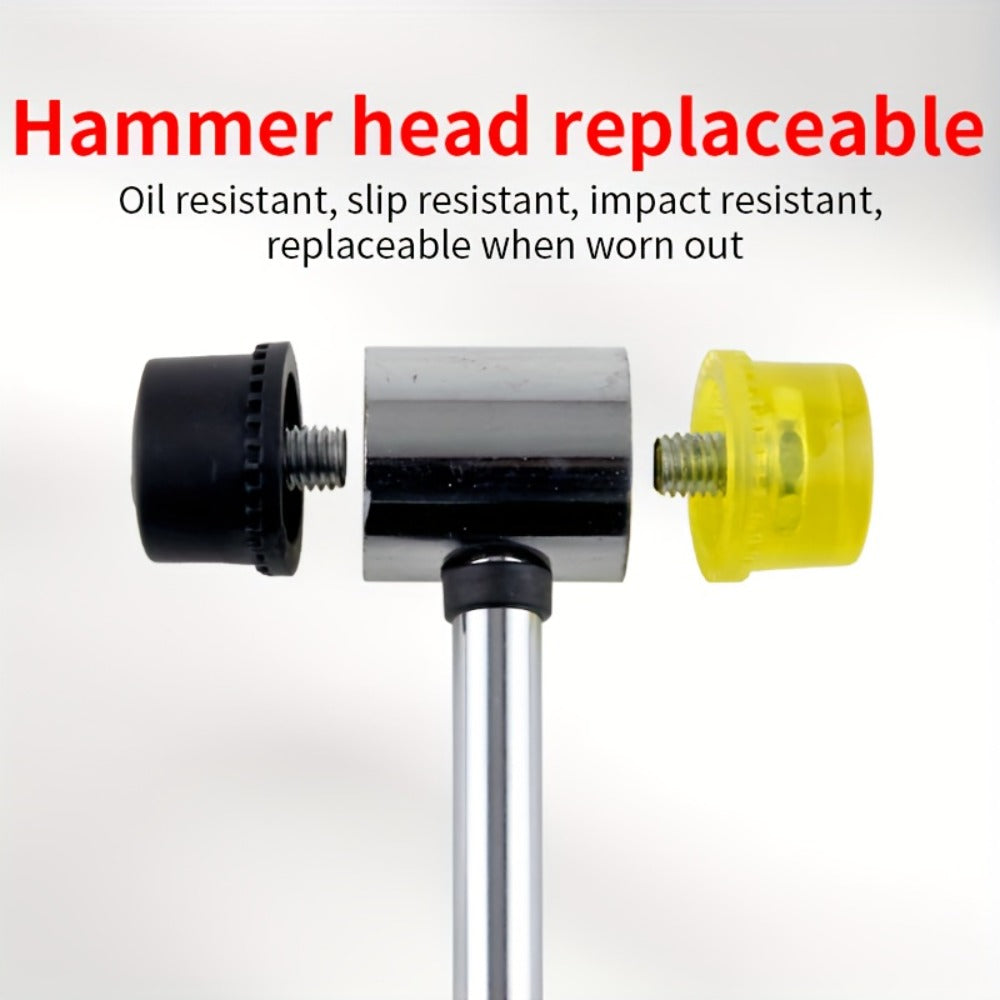 Double-Head Rubber Mallet – Plastic Installation Hammer with Rubber Handle, Rebound-Proof Soft Mallet for Floor Installation, Tile, Jewelry, Leather Crafts & Woodworking (25/30/35/40mm)